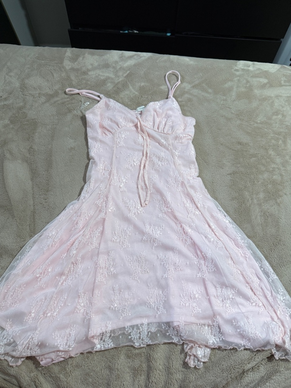 Light Pink Lace Slip Dress